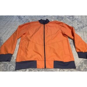 Under Armour Orange Gray Polyester Zip Windbreaker Jacket Mens Size XL XLARGE‎